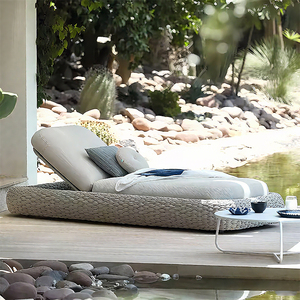 <span class=keywords><strong>Lettini</strong></span> Prendisole per Piscina, Sdraio in Rattan per Esterni, Arredamento da Giardino con Ombrellone - Product Image 3