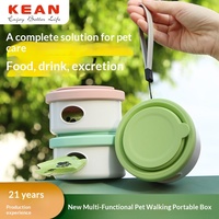 Boîte de transport pliable portable pour animaux de compagnie la plus vendue et ensemble de gamelles pour chiens avec gobelet à friandises et gobelet à eau extérieur pour chiens