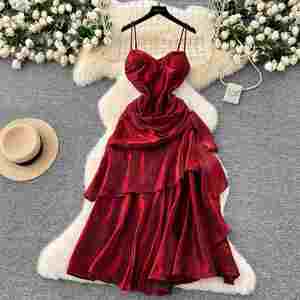 เดรสยาวปานกลางทรงพลีทแบบเรียบหรูสำหรับผู้หญิง ประดับระบายลูกไม้  รักษ์โลก ระบายอากาศได้ดี ซักได้ ผ้าทอธรรมชาติ เอวเข้ารูป ประจำฤดูร้อนปี 2025 - Product Image 1