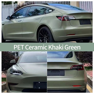 Film Vinyle PVC <span class=keywords><strong>Mat</strong></span> de Luxe 6,4 mil pour Carrosserie de Voiture, Anti-Rayures, Auto-Réparateur, Anti-UV, Céramique, <span class=keywords><strong>Vert</strong></span> <span class=keywords><strong>Kaki</strong></span>, à Changement de Couleur - Product Image 2