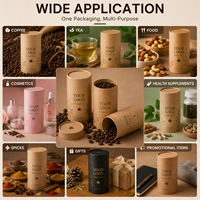 Emballage personnalisé en tube de papier pour café, boîte en carton ronde de luxe pour les grains de café, la poudre de thé, l'emballage alimentaire
