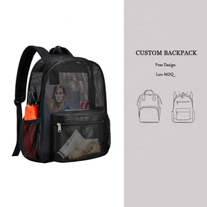 Zaino in rete personalizzata borsa da spiaggia Semi trasparente per sport Casual per bambini zaini da esterno trasparente per studenti - Product Image 1