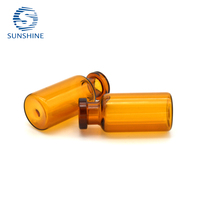 Flacon en verre ambré cylindrique de 3 ml, type I USP, récipient de laboratoire avec bouchon en caoutchouc pour le stockage d'échantillons liquides et de réactifs, ISO15378