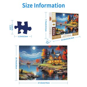 Casse-tête personnalisé en érable de <span class=keywords><strong>1000</strong></span> <span class=keywords><strong>pièces</strong></span> pour adultes, adolescents, enfants, avent, compte à rebours des vacances de 6 jours, casse-tête - Product Image 3