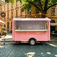 Goeasy Remorque de cuisine mobile multifonctionnelle personnalisée, petite et ronde, pour la vente de café, de glaces, de bonbons et de chips