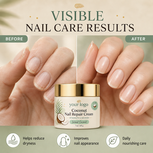 Crema para el cuidado de uñas de marca privada, nutritiva y reparadora, para uñas secas y quebradizas, con aceite de coco y cera de abejas. - Product Image 6