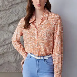 100% blusa manga longa de seda, Logotipo Personalizado 2022 mais recentes modelos de blusa mulheres meninas moda Carreira escritório das senhoras desgaste