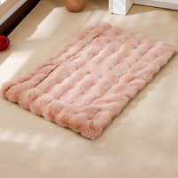 Lit pour chien et chat en fourrure de lapin, grand, moelleux, doux, chaud, anti-rayures, lavable, design luxueux, vente en gros d'usine