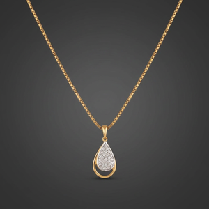 Pear Cut Diamond Pendant Necklace in Yellow Gold Classic Teardrop Design for Women Everyday Wear - Product Image 3