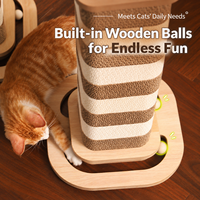 Griffoir pour chat en carton ondulé épaissi, double face, portable, résistant à l'usure et anti-chute, arbre à chat et jouet