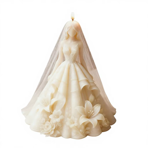 Wedding Dress Shaped Silicone <b>Candle</b> <b>Mold</b> Reusable Easy Demoulding Non Toxic Heat Resistant DIY Soap <b>Mold</b> - Product Image 3