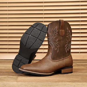 Botas Vaqueras Occidentales para Hombre, Talla Grande 16, Bordado Clásico, Estilo Biker Rockabilly, Tacón Cuadrado, para Todas las Temporadas - Product Image 6