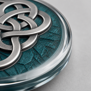 <strong>Celtic</strong> Knot Nordic Rune Wheel Center Cap <strong>Sticker</strong> Custom Pewter 3D Domed Acrylic Viking Car Rim Hub Emblem - Product Image 3