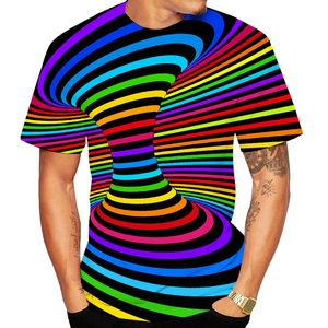 Fashion Punk Style Vertigo Vortex Hypnotic <strong>Funny</strong> Short Sleeve Tee Men Rainbow <strong>3D</strong> Printing <strong>T</strong>-<strong>Shirt</strong> Sport Tshirt With Design Print - Product Image 2
