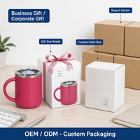 Mug de bureau à double paroi en acier inoxydable 304, 450 ml, tasse à café bleu vif, design moderne et tendance, cadeau pour la maison ou le bureau