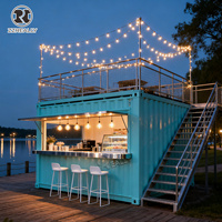 Kiosque de restauration rapide moderne, bar, conteneur, restaurant, conteneur d'expédition, café-bar, design avec équipement de cuisine