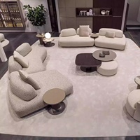 Zayshine Ensemble de canapés modulaires minimalistes italiens en sherpa pour salon, combinaison libre, canapé îlot incurvé sans accoudoirs de designer pour villa
