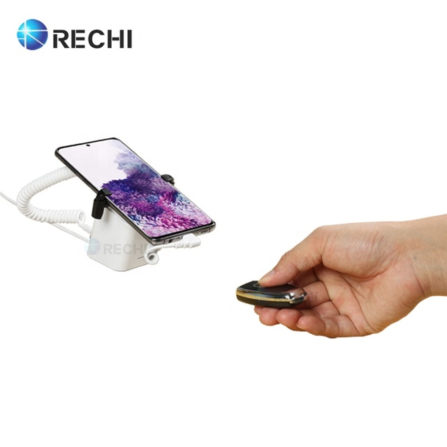 RECHI Mobile Phone Security Display Alarm System Stand Alone With Gripper for Smart Phone Anti-theft Display Secure Holder