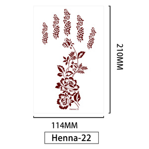 Không thấm nước và MỒ HÔI KHÁNG Henna Tattoo Stickers vermilion ren dùng một lần Hình xăm tạm thời thiết kế đầy màu sắc - Product Image 4