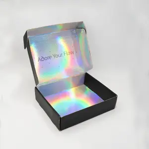 Embalagem de caixa de assinatura para correspondência holográfica com logotipo de impressão personalizada para fabricantes de caixas de papelão