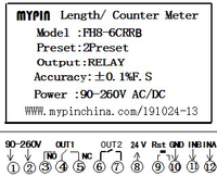 Mypin (FH8-6CRRB) 6 chiffres compteur numérique. Fil compteur de mesure, mesure de longueur de câble compteur
