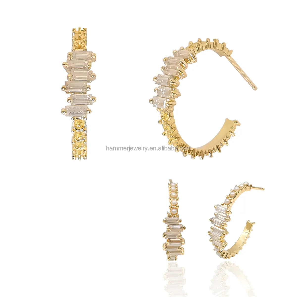 Großhandel 14 Karat Soild Gold Fine Jewelry DIY Perlen Perlen Zubehör Ohrringe Schmuck Funds tücke für die Schmuck herstellung