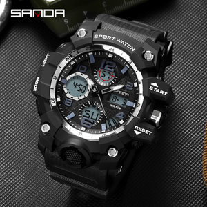 Montres numériques Sanda, montres pour homme résistantes aux chocs, montres de luxe pour homme, montres de sport analogiques pour homme - Product Image 1