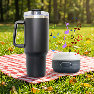 Bouteille d'eau intelligente en acier inoxydable avec isolation sous vide, protection environnementale, haut-parleur musical portable Bluetooth - Product Image 1