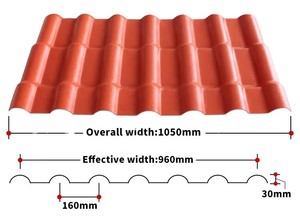 Hojas de plástico para techos de terracota de imitación sintética ligera para el hogar frente a la playa de fábrica, azulejo de techo de resina sintética Asa para Villa - Product Image 3