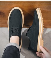 Bottes de travail Oxford décontractées et tendance pour hommes, chaussures en cuir de style britannique, brogues européennes, mocassins polyvalents à lacets OEM