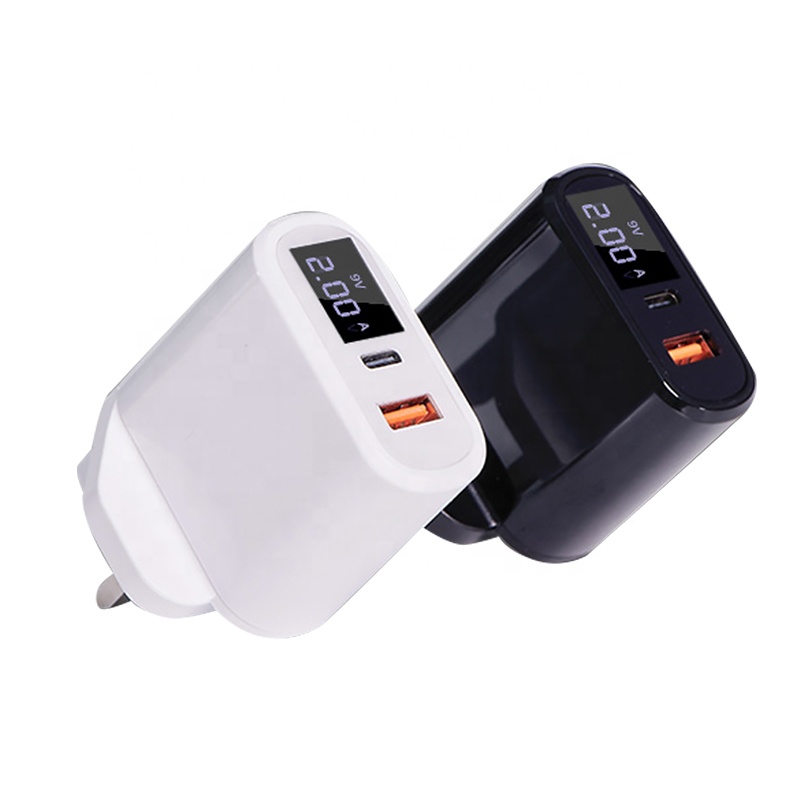 LAIMODA display type c pd UK fast charging station fast charging qc3.0 phone super charger Usb PD 18W PD Charger