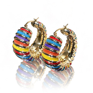 Orecchini arcobaleno da donna, stile vintage, orecchini per uso quotidiano, accessori per le orecchie alla moda e versatili - Product Image 5