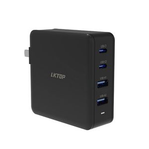 Cargador Rápido LKTOP 100W GaN de 4 Puertos (2C+2A), Cargador de Pared Compacto para Laptop, Teléfono, Tablet, PD 3.0, QC 4.0, Viajes Internacionales - Product Image 1