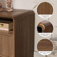 Meuble TV rustique HANYEE avec rangement dissimulé et structure anti-basculement sécurisée pour salon domestique