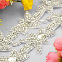 Nouvelle ceinture de mariage à grandes fleurs, avec applique et garniture en strass et diamants WRA-697