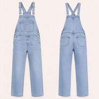 Salopette en jean lavable en machine avec détail poche, style Dungarees, pour un look quotidien décontracté