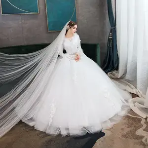 ZX-557 2023 nouvelle robe de mariée d'hiver tempérament mariée à manches longues rêve de luxe pour ajouter du coton princesse Sen département