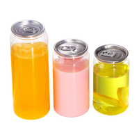 Bocaux en plastique transparents vides avec couvercle à anneau facile à ouvrir pour l'emballage de thon, aliments pour animaux, café, soda, crème et mise en conserve