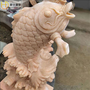 Fontaine d'extérieur sculptée en pierre de Jiahua en forme de carpe, décoration de jardin - Product Image 4