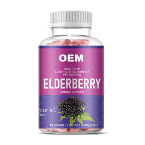 Permen Gummy Elderberry Organik Premium Suplemen <span class=keywords><strong>Vitamin</strong></span> untuk Lansia 60-buah Tidak untuk Bayi Baru Lahir Umur Simpan 24 Bulan <span class=keywords><strong>2</strong></span> Buah - Product Image 1