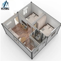Villa Modulaire Préfabriquée de Luxe 20/40 pieds, Conteneur Postmoderne avec Toit Triangulaire Respirant, Panneaux Sandwich en Acier, Salle de Bain et Cuisine
