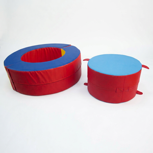 วงแหวนฝึกซ้อม Little Gym Donut ขนาด 18 ฟุต x 52 นิ้ว สีแดงน้ำเงิน วงกลมนุ่มสำหรับเด็ก อุปกรณ์กีฬาสนามเด็กเล่น - Product Image 1