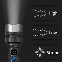 Lampe LED télescopique super lumineuse 3000 lumens, corps en alliage d'aluminium, piles AA, charge USB, indice de protection IP65