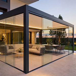 Pergola en aluminium thermolaqué RKOVE avec écran rétractable motorisé pour patio arrière - Product Image 4