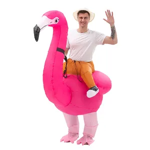 HUAYU Хэллоуин Забавный Прохладный Розовый фламинго талисман катание на прогулке животных надувные костюмы