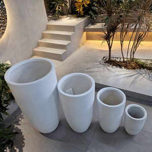 Juego de Macetas de <span class=keywords><strong>Exterior</strong></span> de Estilo Europeo, Resistentes, con Orificios de Drenaje, Macetas Grandes Blancas para Flores, para Hogar, Hotel, Vivero - Product Image 4