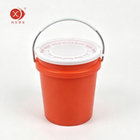 Ember Plastik Bulat Mini Tahan Lama Anti Bocor Dengan Tutup dan Pegangan Untuk Penyimpanan Cat dan Bahan Kimia