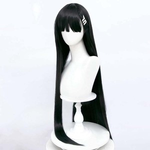 Parrucca Lunga Nera Liscia per Cosplay di Rine <span class=keywords><strong>Katsuki</strong></span> (Blue Archive) - Accessorio Halloween per Donne GAHC-026 - Product Image 3