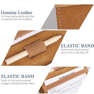 Vendita calda Yardage Book Cover Logo personalizzato Golf Digital Scorecard Card Case Pu Leather Golf Scorecard Holder - Product Image 6