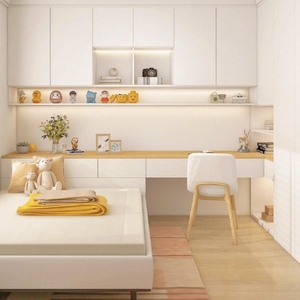 Juegos de muebles de dormitorio infantil <span class=keywords><strong>completos</strong></span> modernos armario de almacenamiento cama Tatami tamaño King Queen con escritorio de ordenador - Product Image 1